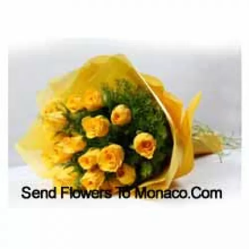 Bunch Of 19 Yellow Roses With Seasonal Fillers