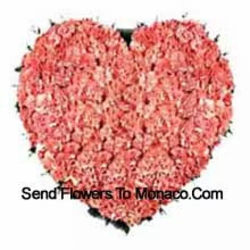 Heart Shaped Arrangement Of 101 Pink Carnations