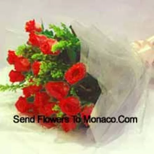 Bunch Of 11 Red Roses With Fillers