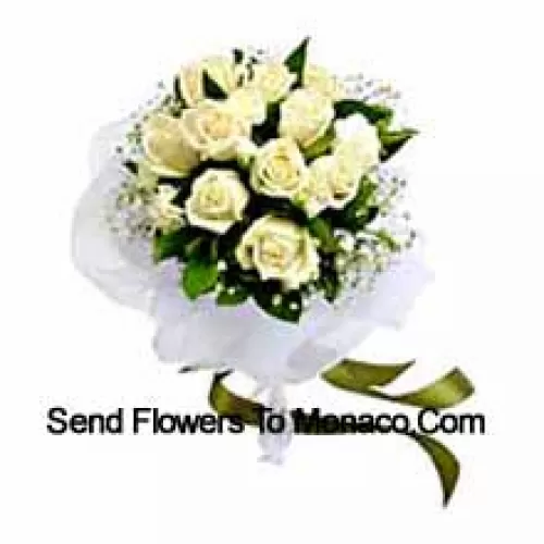 Bouquet de 11 roses blanches