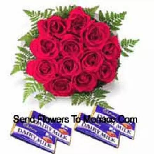 Ramo de 11 Rosas Rojas con Chocolates Variados