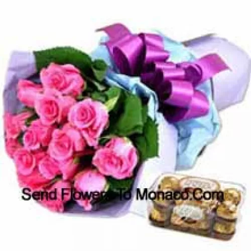 Mazzo di 11 Rose Rosa con 16 Pz Ferrero Rocher