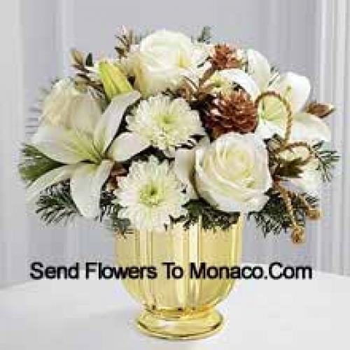 Splendid Arrangement of Lilies, Roses etc